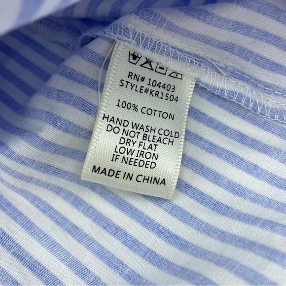 J.O.A. Blue and White Striped Off-the-shoulder Blouse - Picture 3 of 6